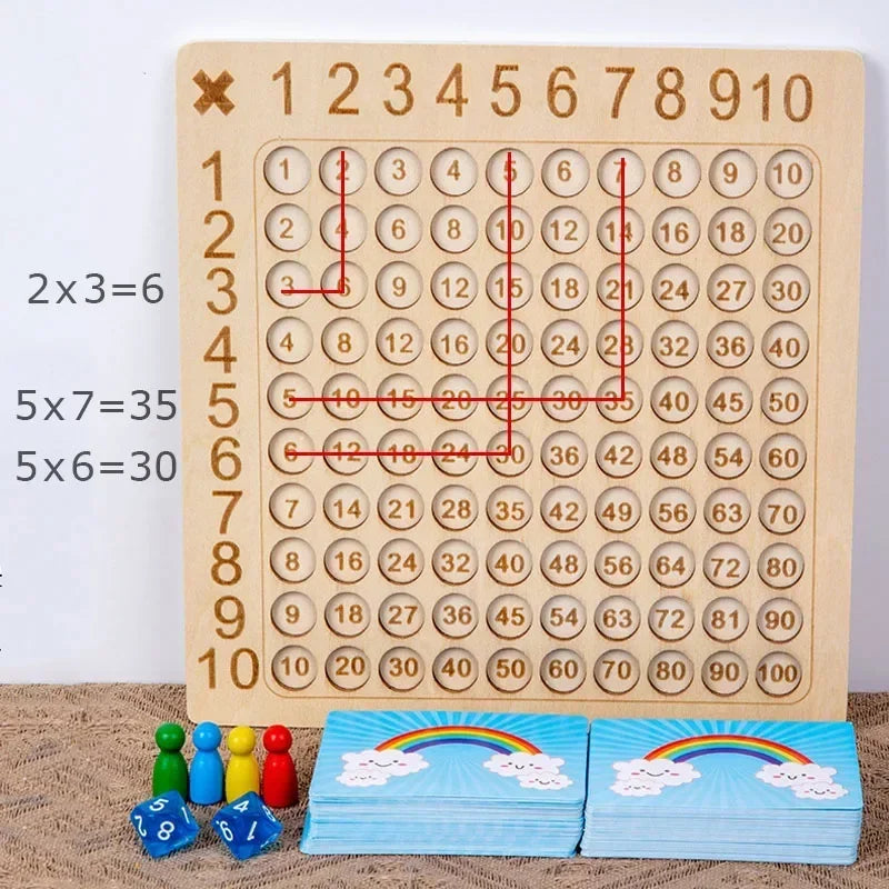 Montessori Multiplication Wooden Board Game Kids Learning Educational Toys 99 Multiplication Table Math Addition Teaching Aids maboutique jeux et loisirs