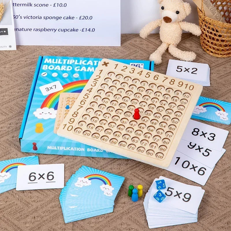 Montessori Multiplication Wooden Board Game Kids Learning Educational Toys 99 Multiplication Table Math Addition Teaching Aids maboutique jeux et loisirs