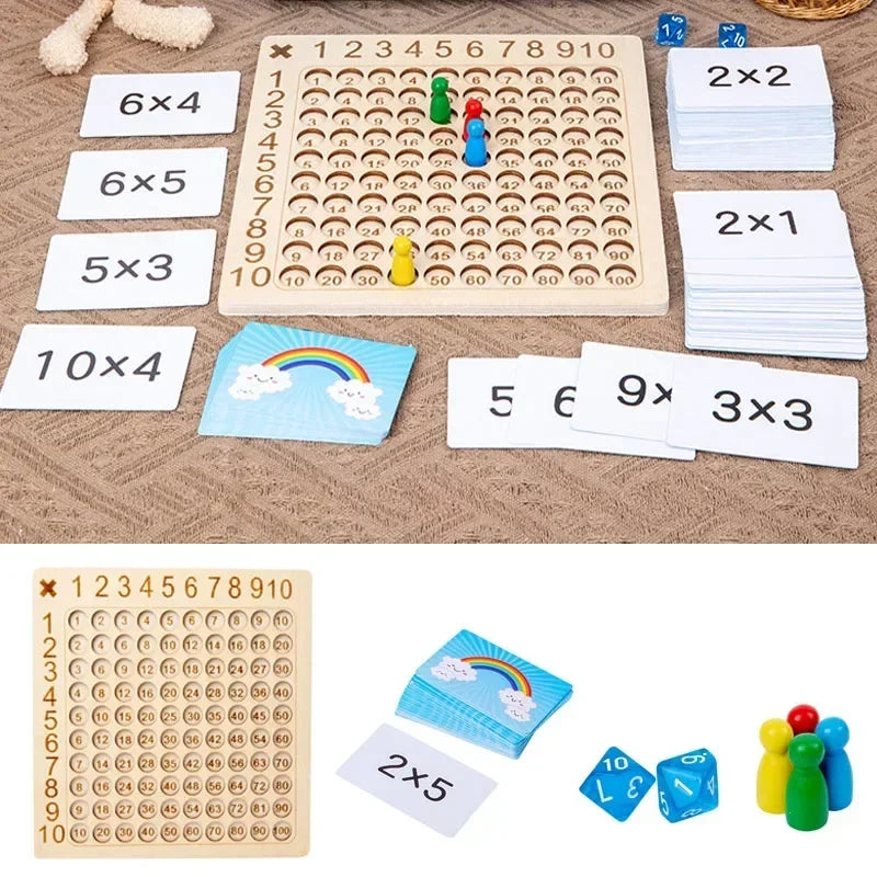 Montessori Multiplication Wooden Board Game Kids Learning Educational Toys 99 Multiplication Table Math Addition Teaching Aids maboutique jeux et loisirs