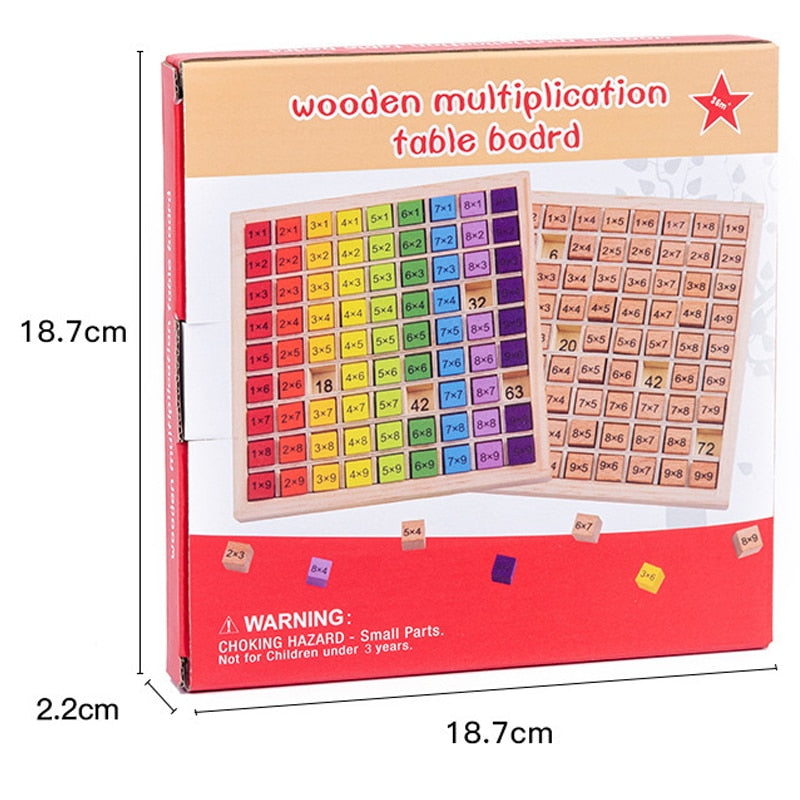 Montessori Educational Wooden Toys for Kids Children Baby Toys 99 Multiplication Table Math Arithmetic Teaching Aids maboutique jeux et loisirs